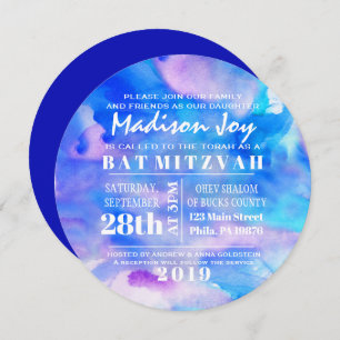 Je suis invitation BLEUE de bat mitzvah