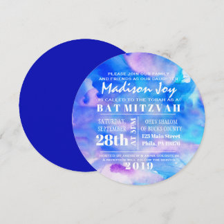 Je suis invitation BLEUE de bat mitzvah