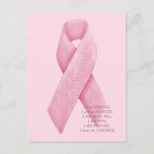 JE SUIS, J'AI FAIT, J'ÉTAIS - carte postale rose