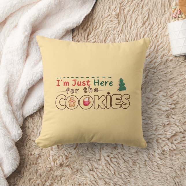 Je suis juste ici pour le Coussin de Noël amusant  (Couverture)