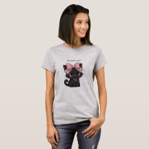 Je suis juste un T-shirt de chat noir coquette fil