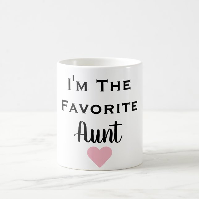 Je suis la tante préférée Black et tasse rose (Centre)