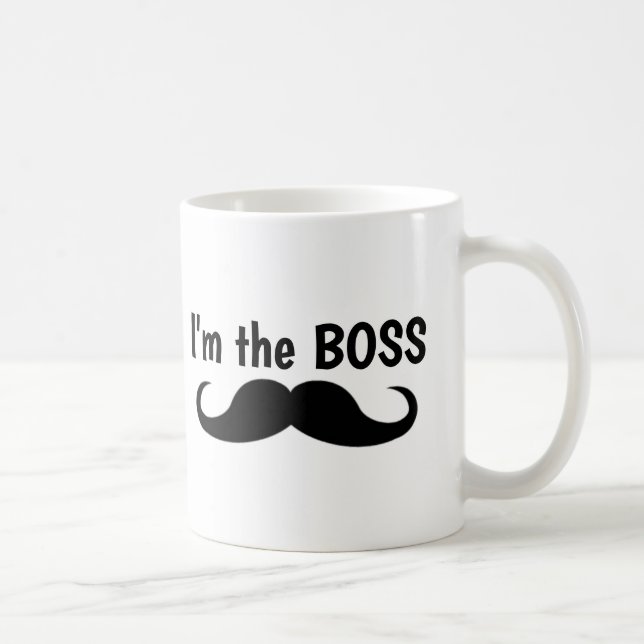 JE SUIS LE BOSS, MUSTACHE CAFÉ MUG (Droite)