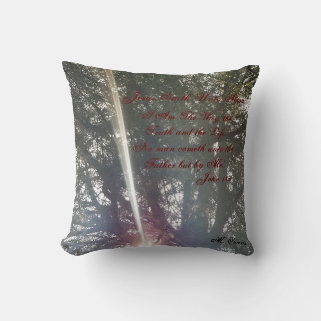 « Je suis le chemin » Coussin de lancer de nature (Recto)