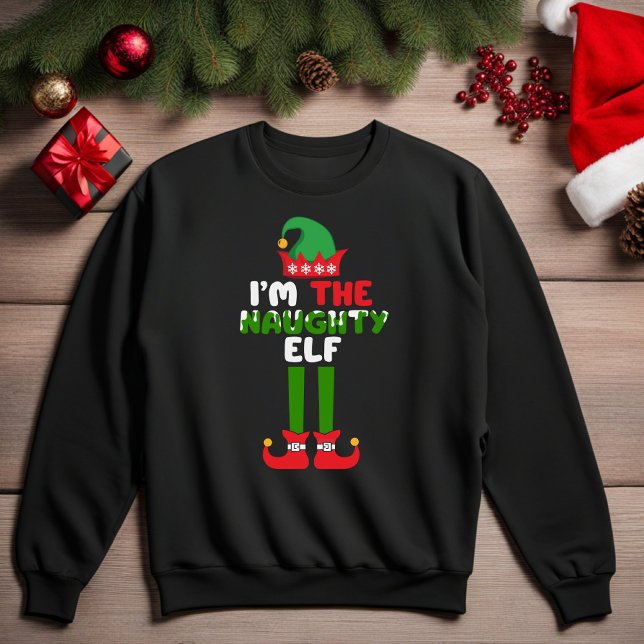 Je suis le Sweatshirt de Noël Naughty Elf Funny (I'm the Naughty Elf Funny Christmas Sweatshirt)