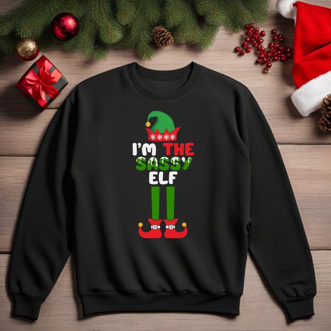 Je suis le Sweatshirt de Noël Sassy Elf Funny (I'm the Sassy Elf Funny Christmas Sweatshirt)