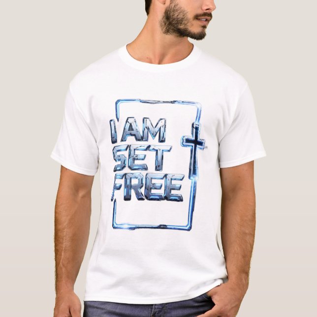 Je suis libéré – T-Shirt Croix métallique (Devant)