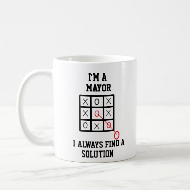 Je Suis Maire Je Trouve Toujours Une Solution Mug (Gauche)