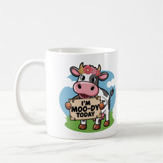 Je suis Moo-dy Aujourd'hui mignon café Mug pour Am