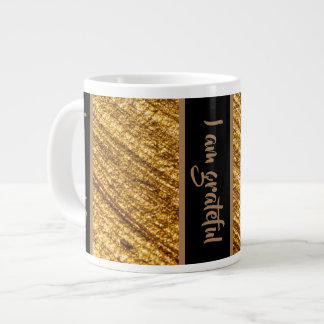 Je suis Mug reconnaissant or marron Design