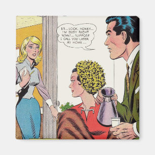 "Je suis occupé en ce moment" Magnet de style rétr