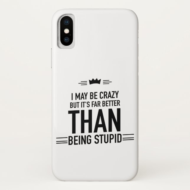 Je suis peut-être folle lettré iPhone X Coque (Dos)