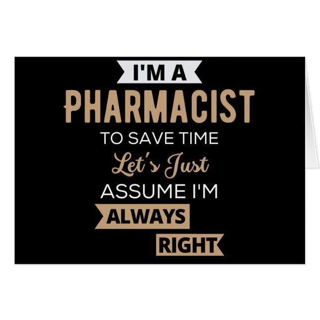 Je suis pharmacien pour gagner du temps Supposons  (Devant horizontal)