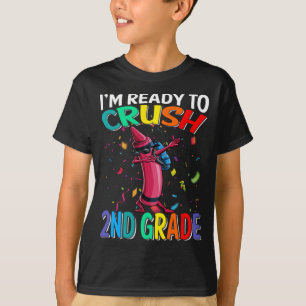 Je suis prêt à écraser le T-shirt Crayon 2e grade