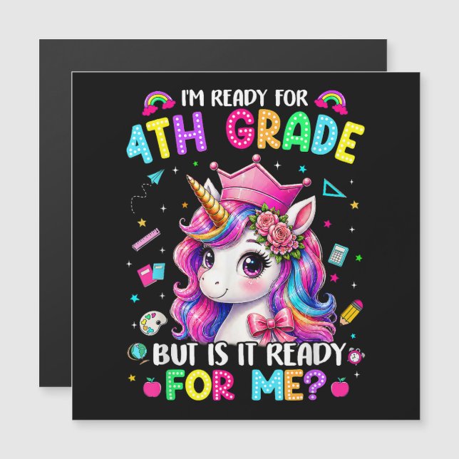 Je suis prêt pour la licorne de 4e année, premier  (Devant / Derrière)