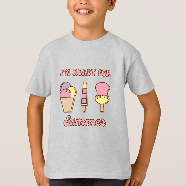 Je suis prêt pour l'été, T-Shirt drôle de glace (Devant)
