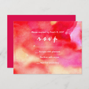 Je SUIS RED WATERCOLOR Bat mitzvah Invitation