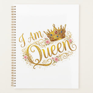 Je Suis Reine Couronne Dorée Dessin Floral Plann