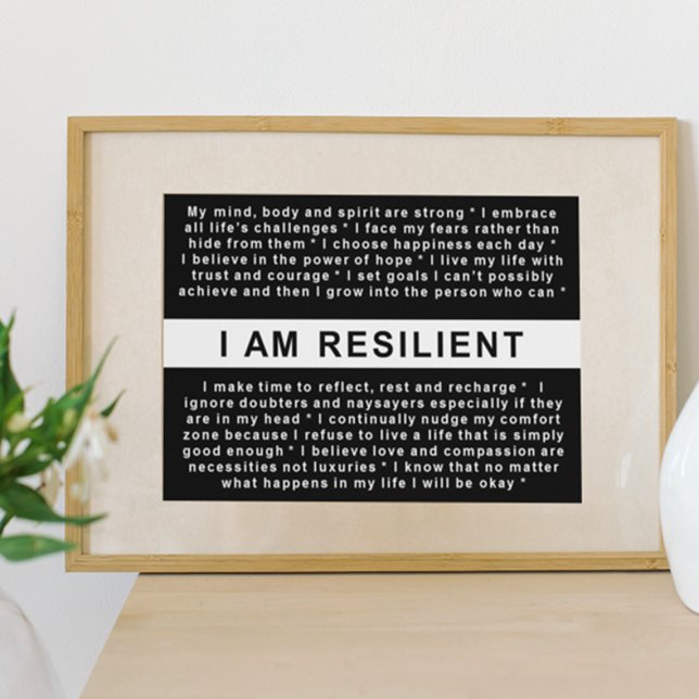 Je SUIS RESILIENT Poster pour vous inspirer et vou (Créateur téléchargé)