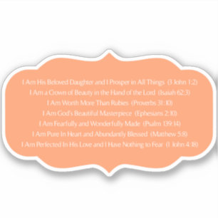 JE SUIS SA FILLE BIEN AIMÉE STICKER CHRÉTIEN