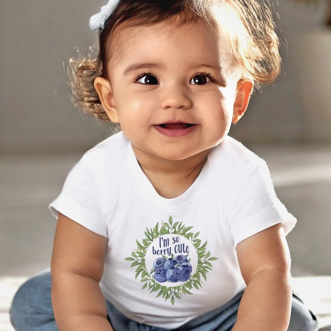 Je suis si mignon myrtilles de baies bébé T-shirt (I'm so berry cute blueberries baby T-Shirt)