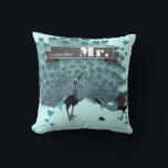 Je suis Son Coussin M. Peacock<br><div class="desc">Turquoise Aqua Vintage Moderne Peacock Invitations de mariage</div>