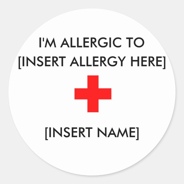 Je suis Stickers Allergic (feuille de 6) (Devant)
