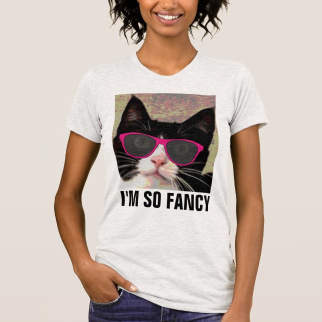 JE SUIS TELLEMENT FANCY CAT T-SHIRTS (Devant)