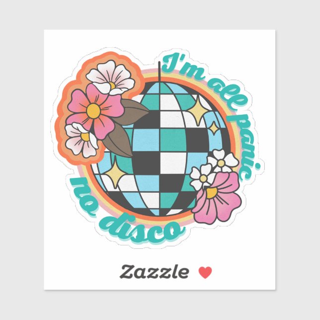 Je suis tout Panique Autocollant Pas de Disco (Feuille)