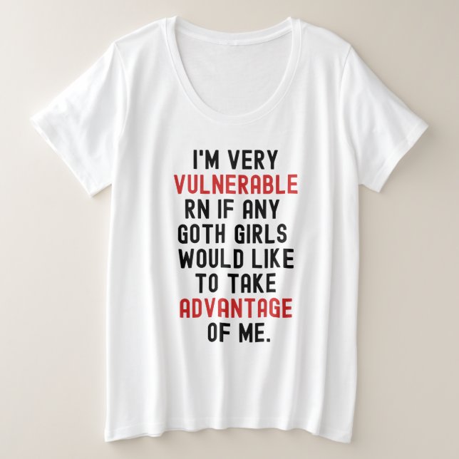Je suis très vulnérable Rn Goth Dark (Design devant)