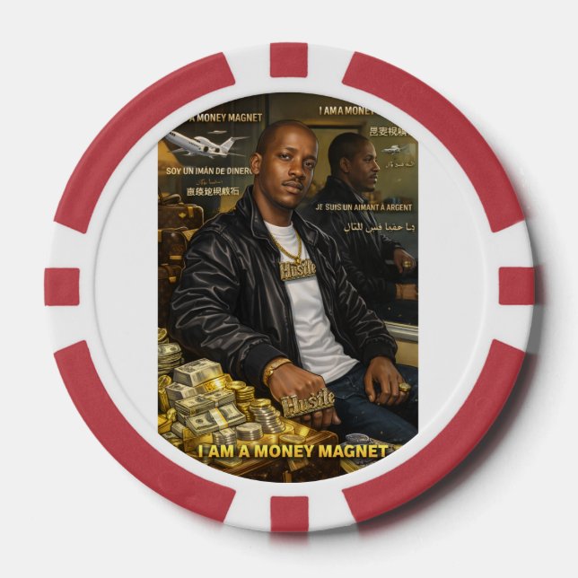 JE SUIS UN AIMANT À ARGENT JETONS DE POKER (Recto)