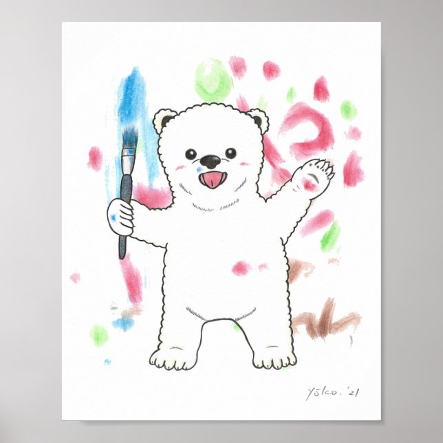 "Je suis un artiste !" affiche de pépinière d'ours (Devant)
