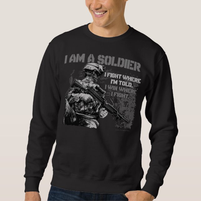 Je suis un soldat sur le sweatshirt noir des (Devant)