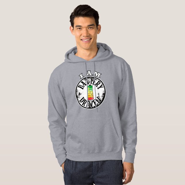 Je suis un sweat - shirt à capuche alimenté par ba (Devant entier)