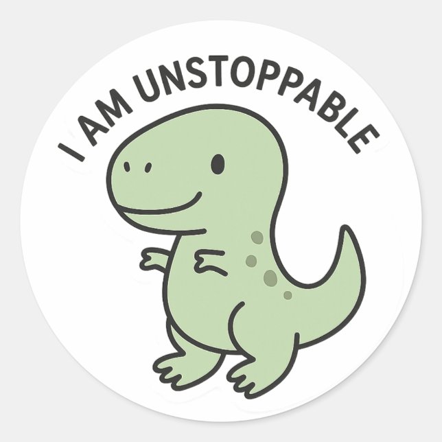 Je suis un T‑Rex imparable – Autocollant de dinosa (Devant)
