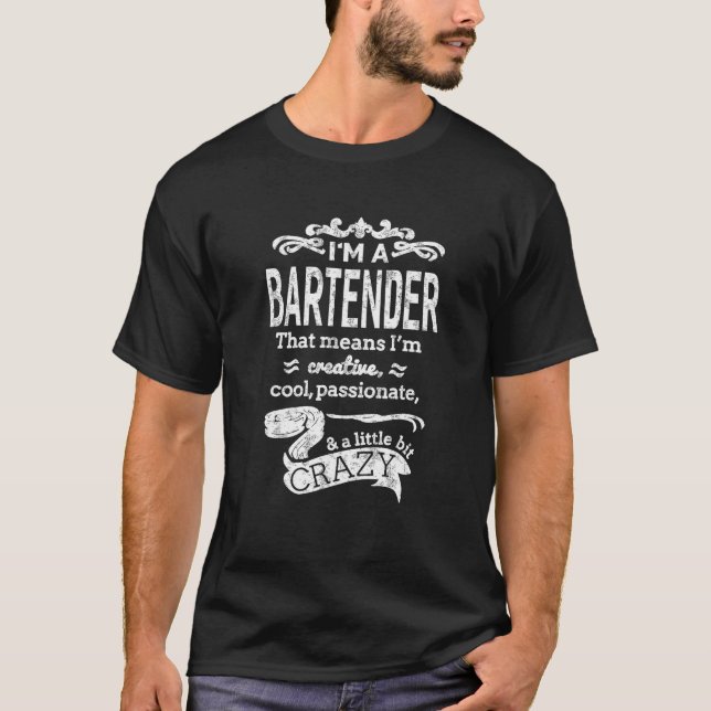 Je suis Un T-shirt Bartender Unisex Funny Great Gi (Devant)
