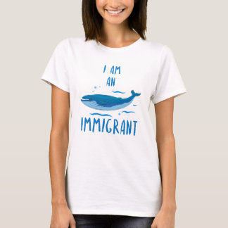 Je suis un T-shirt drôle immigré de baleine bleue