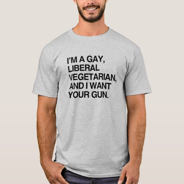 Je suis un T-Shirt gay, végétarien libéral (Devant)