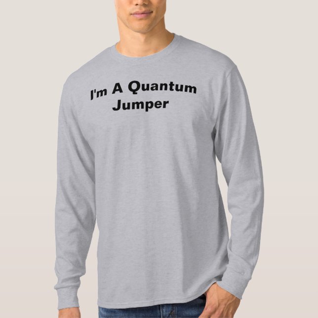 Je suis un T-shirt gris à manches longues Quantum  (Devant)