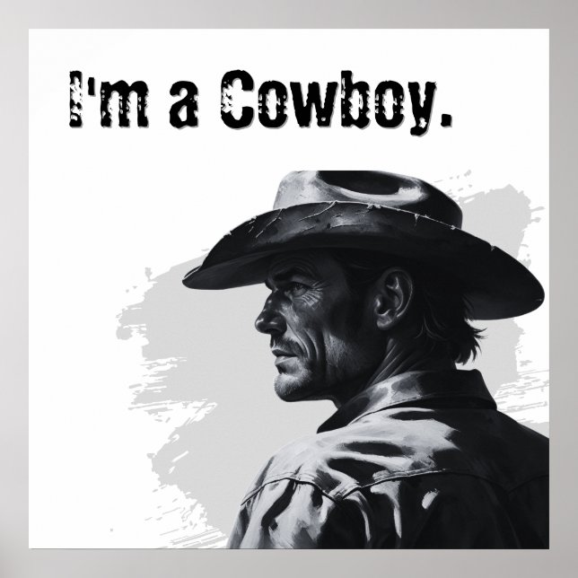 Je suis une affiche de cowboy | Cadeaux pour lui (Devant)