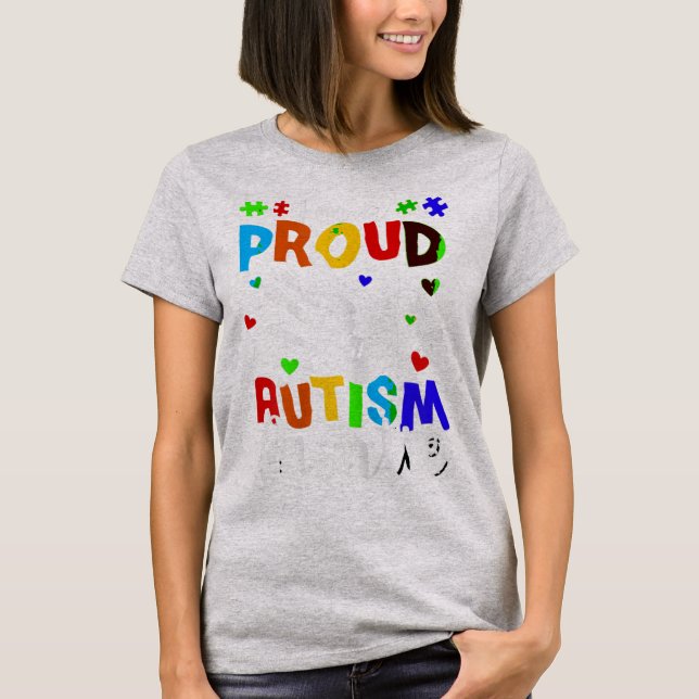 Je suis une fière T-shirt Autism Auntie. Autisme d (Devant)