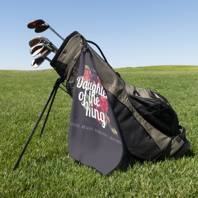 "Je suis une fille du Roi" serviette de golf (Vert)