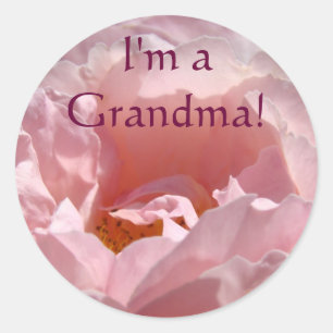 Je suis une grand-mère ! autocollants Rose Fleur R