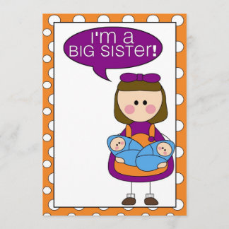 je suis une grande soeur (jumeaux) faire-part