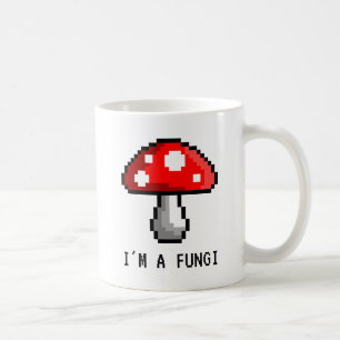 Je suis une tasse de champignon de pixel de