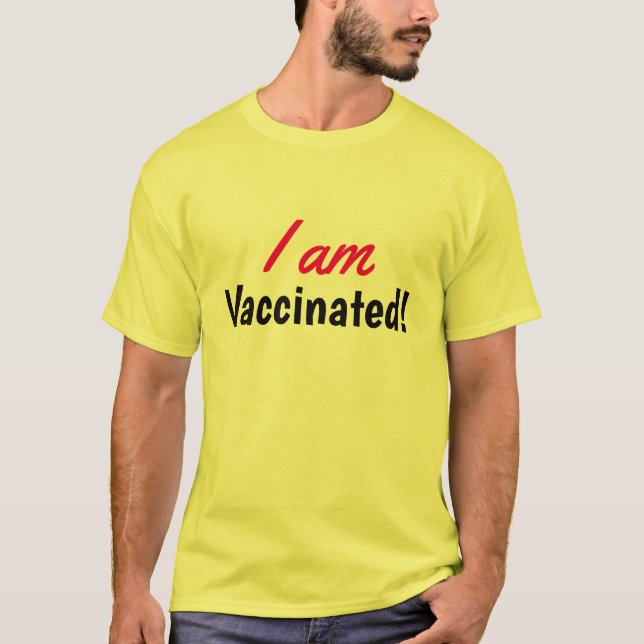 Je suis Vacciné Texte Jaune T-shirt (Devant)