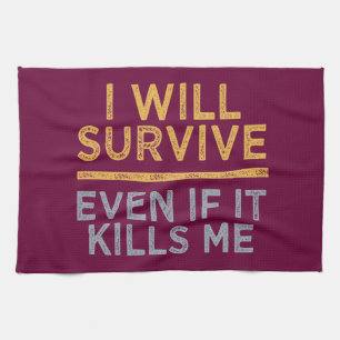 JE SURVIVE serviettes de cuisine