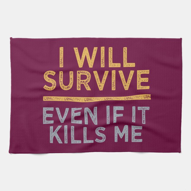 JE SURVIVE serviettes de cuisine (Horizontal)