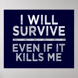 Je SURVIVRAI poster personnalisé