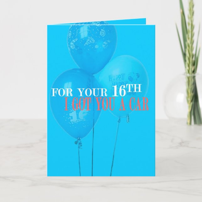 Je t'ai acheté une voiture 16e carte d'anniversair (Devant)